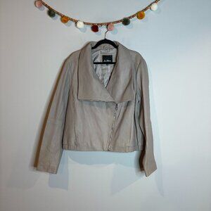 Sam Edelman grey taupe leather jacket